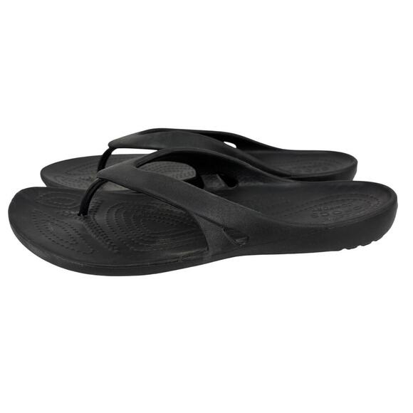 Crocs Kadee II Flip Flop Sandals Womens Size 9 Black Toe Post Thong Comfort - Picture 5 of 9